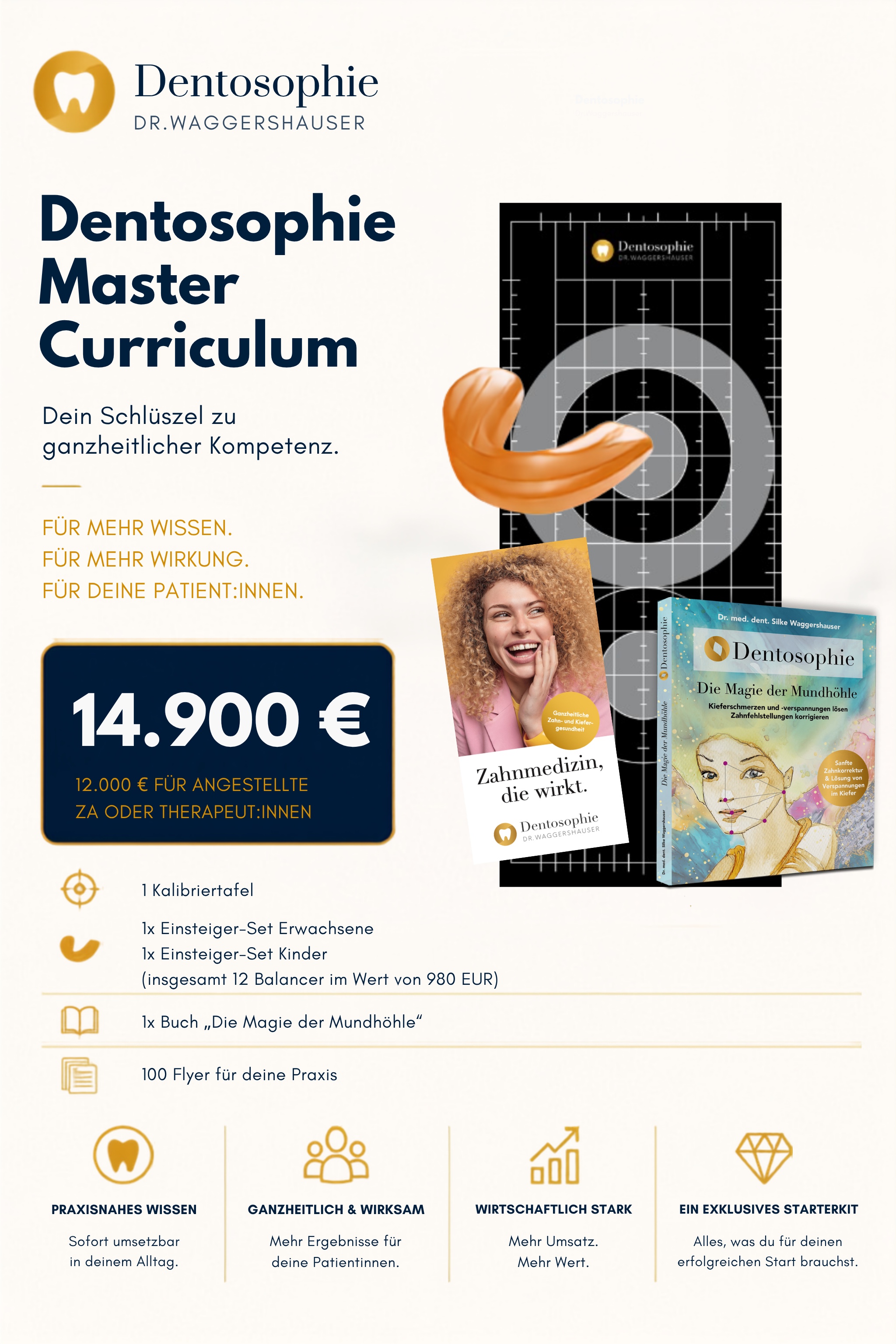 Dentosophie Master Curriculum – 14.900 € (12.000 € für angestellte ZÄ & Therapeut:innen), inkl. 10 + 1 Balancer