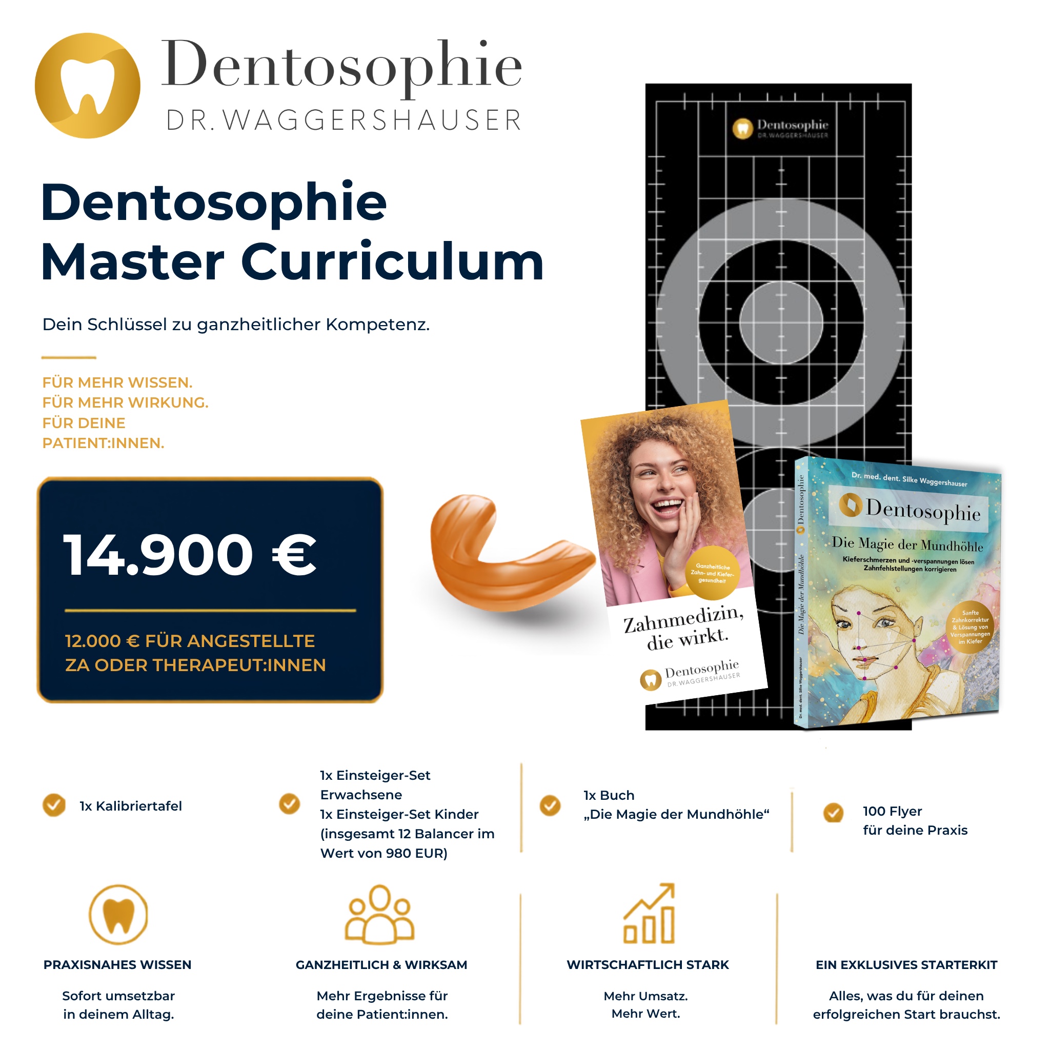 Dentosophie Master Curriculum – 14.900 € (12.000 € für angestellte ZÄ & Therapeut:innen), inkl. 10 + 1 Balancer